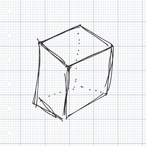 Croquis dessin d'une boîte — Image vectorielle