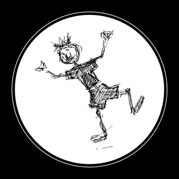 Doodle de un chico desaliñado — Archivo Imágenes Vectoriales