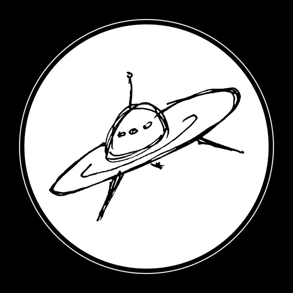 Skiss teckning av ett rymdskepp — Stock vektor