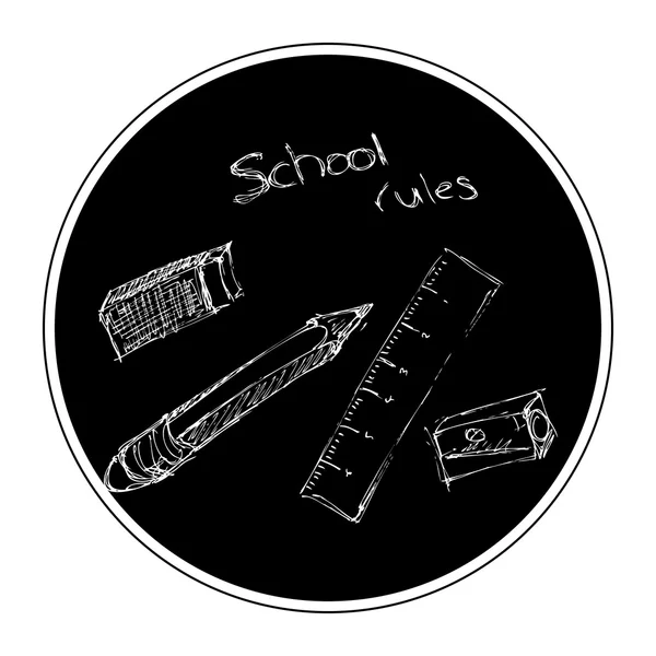 Doodle van sommige school apparatuur — Stockvector