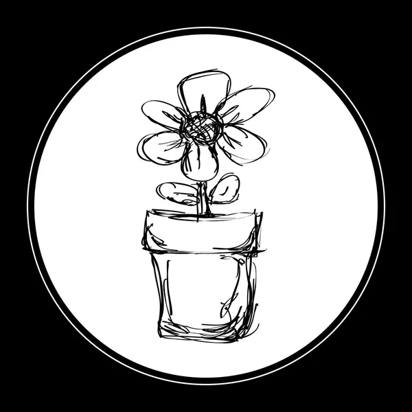 Garabato simple de una flor — Vector de stock