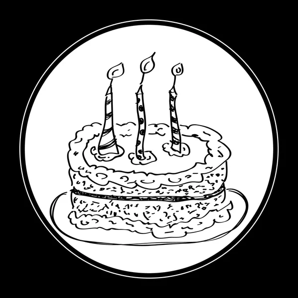Doodle proste ciasto — Wektor stockowy
