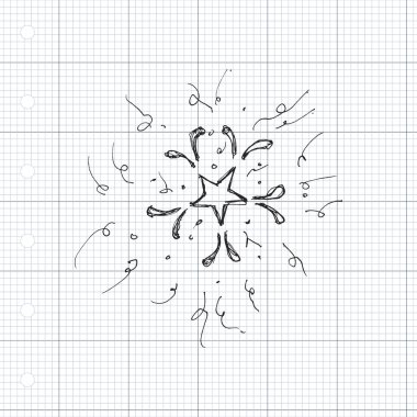 karikatür tarzı fireworks küme