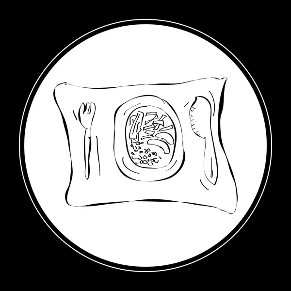 Jednoduchý doodle talíř — Stockový vektor