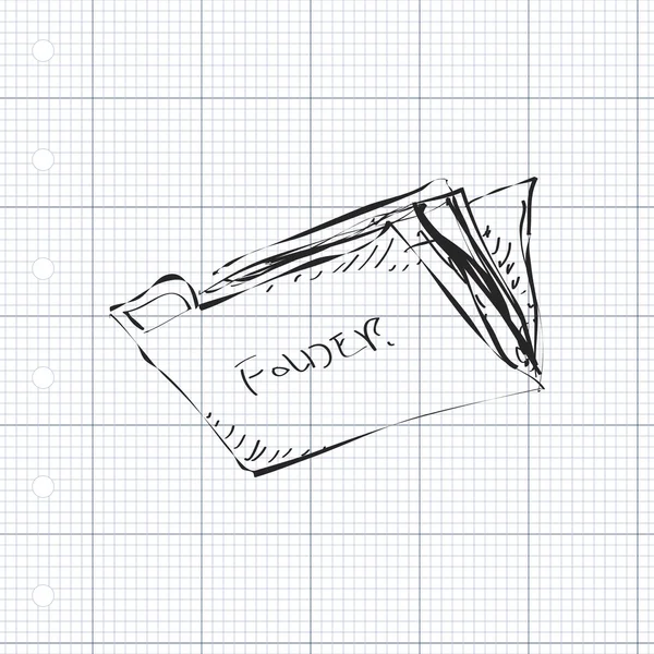 Enkla doodle för en mapp — Stock vektor