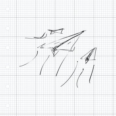 Kağıt Uçak basit doodle