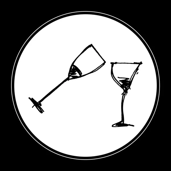Sada kreslený styl vín skla — Stockový vektor