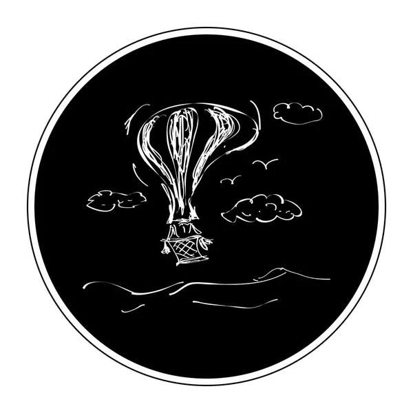Απλή doodle του ένα αερόστατο ζεστού αέρα — Διανυσματικό Αρχείο