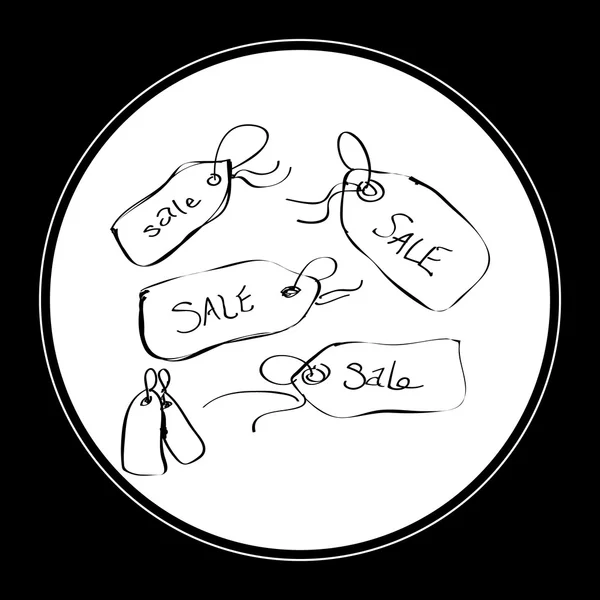 Enkla doodle för en försäljning tagg — Stock vektor