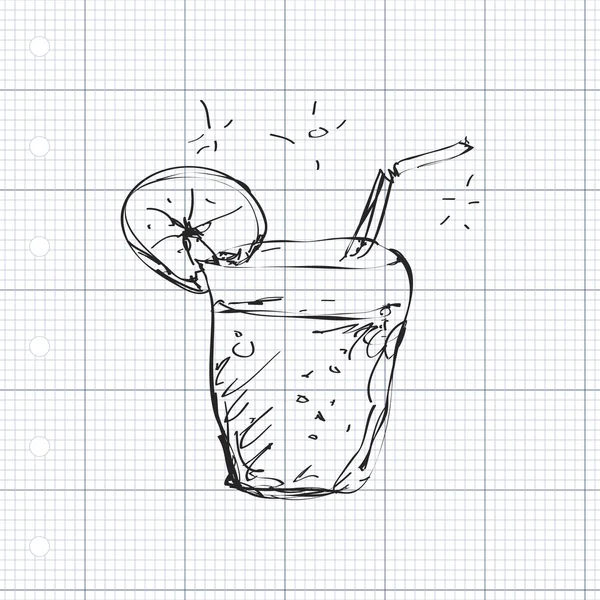 Einfaches Doodle eines kühlen Getränks — Stockvektor