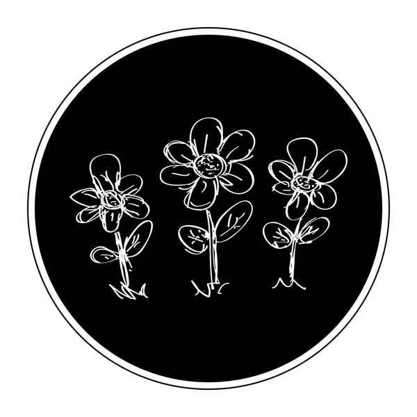 Garabato simple de una flor — Archivo Imágenes Vectoriales