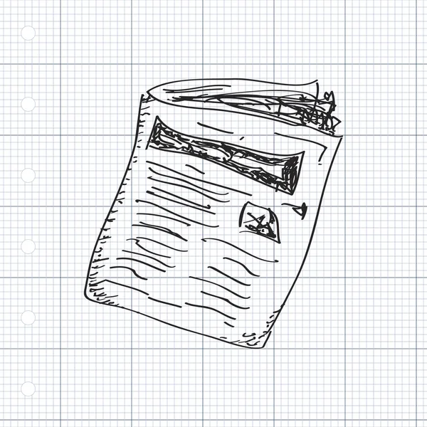 Simple gribouillage d'un journal — Image vectorielle