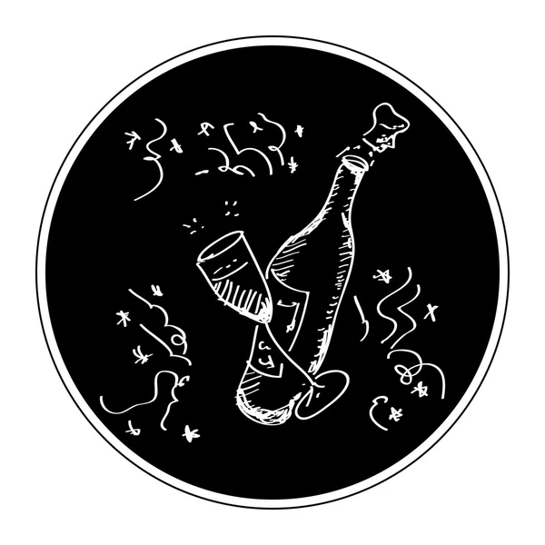 Απλή doodle του ένα μπουκάλι σαμπάνιας — Διανυσματικό Αρχείο
