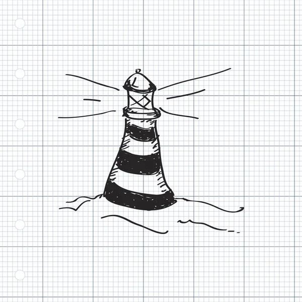 Jednoduchý doodle maják — Stockový vektor