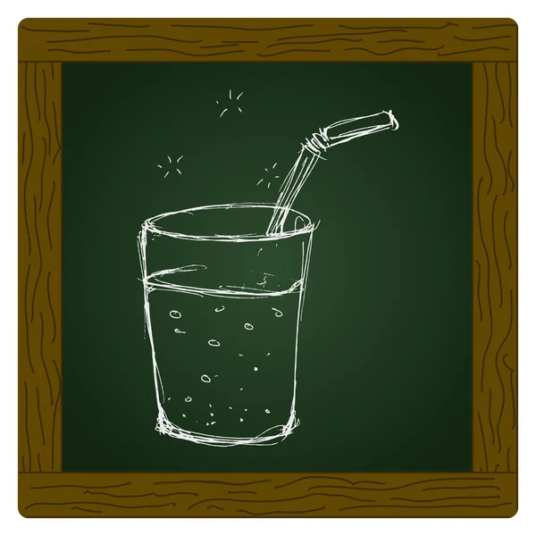 Ilustração de um copo com uma palha — Vetor de Stock