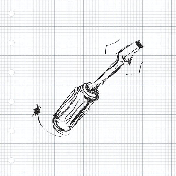 Einfaches Doodle eines Schraubendrehers — Stockvektor
