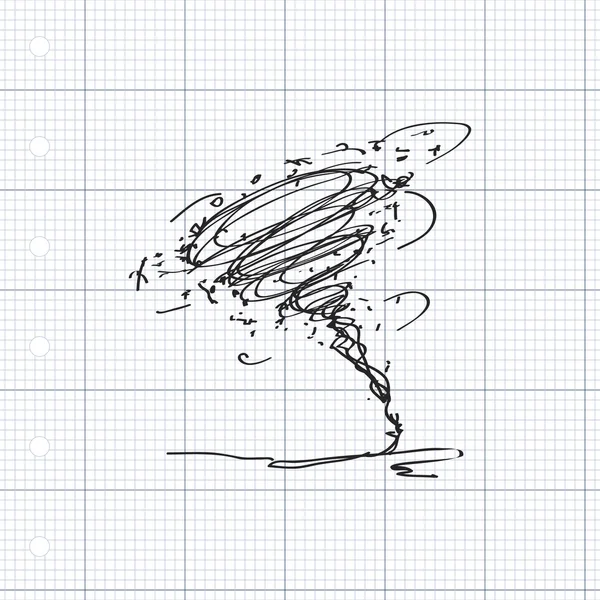 Jednoduchý doodle tornádo — Stockový vektor