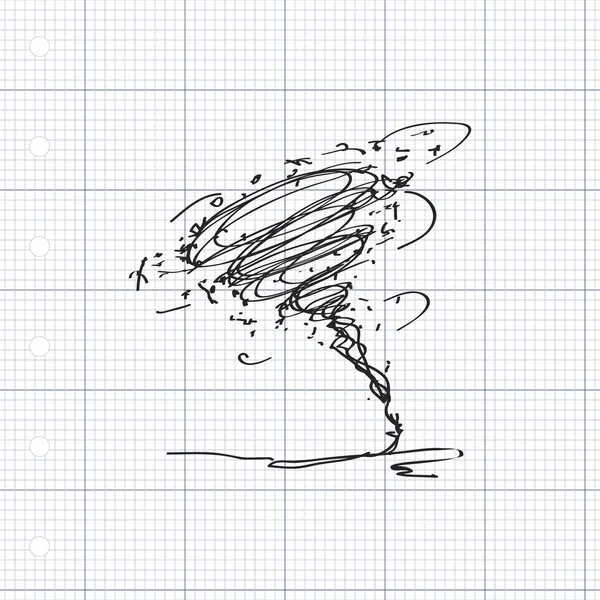 Einfaches Doodle eines Tornados — Stockvektor