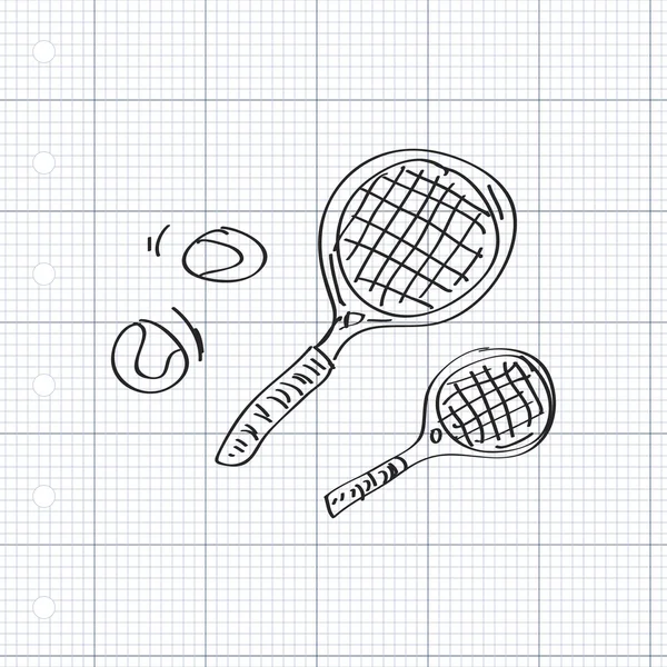 Simple garabato de una raqueta de tenis — Vector de stock