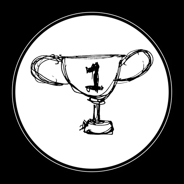 Boceto dibujo de un trofeo — Vector de stock