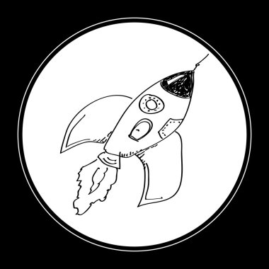 Bir roket basit doodle