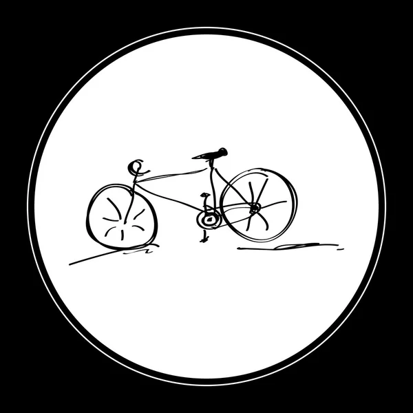 Simple doodle of a bicycle — Stock Vector