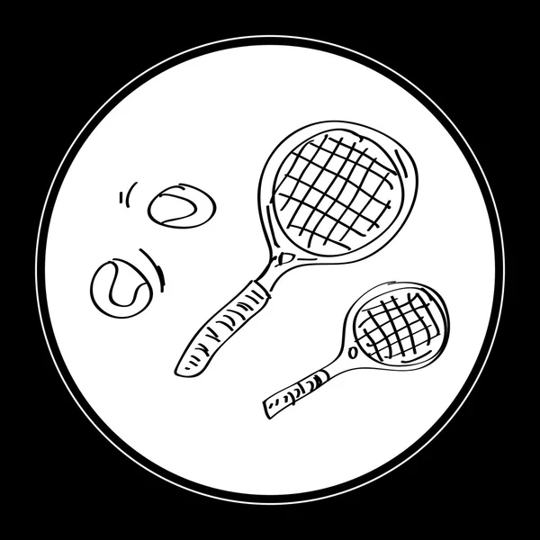 테니스 라켓의 간단한 낙서 — 스톡 벡터