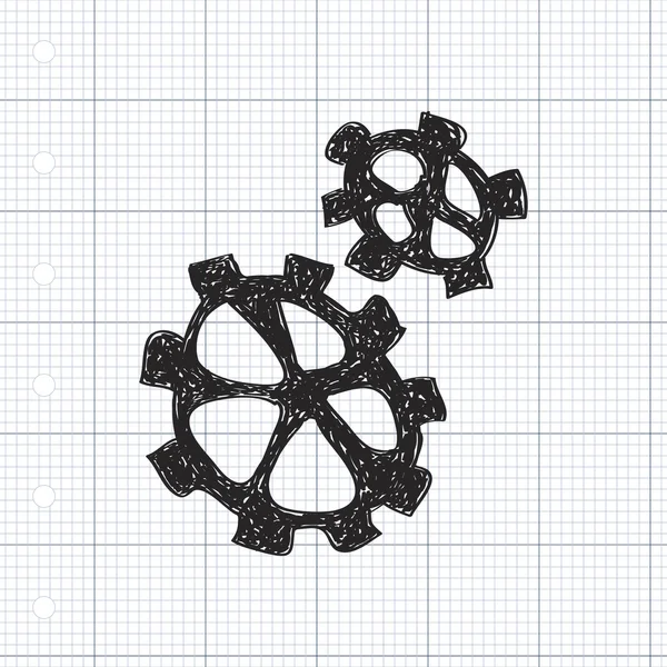 Eenvoudige doodle van sommige radertjes — Stockvector