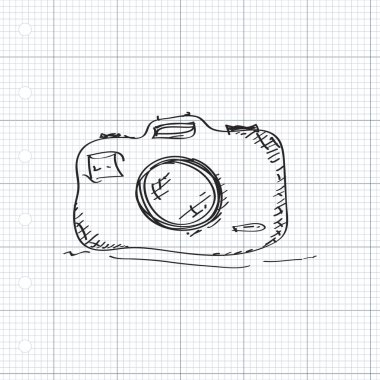 bir fotoğraf makinesinin basit doodle