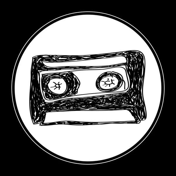 Eenvoudige doodle van een cassette — Stockvector