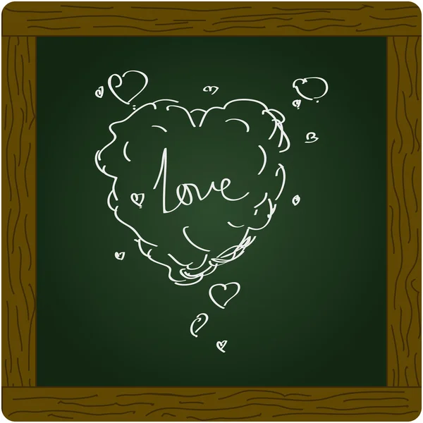 Enkla doodle för en kärlek tankebubbla — Stock vektor