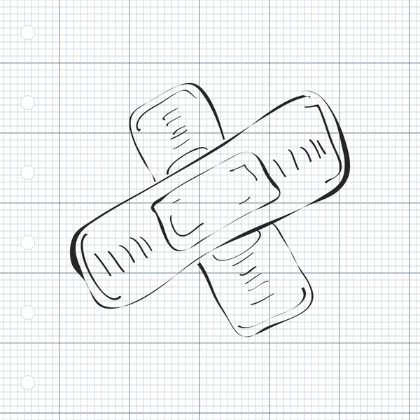 Enkla doodle av en gips — Stock vektor