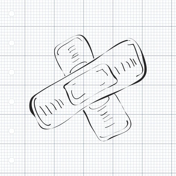 Doodle simples de um bandaid — Vetor de Stock