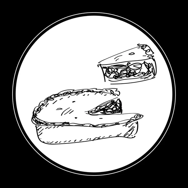 Simple gribouillage d'une tarte — Image vectorielle