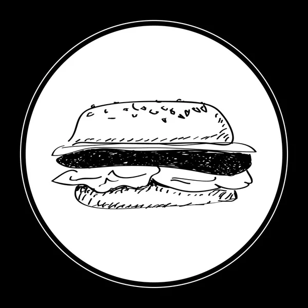 Simple gribouillage d'un hamburger — Image vectorielle
