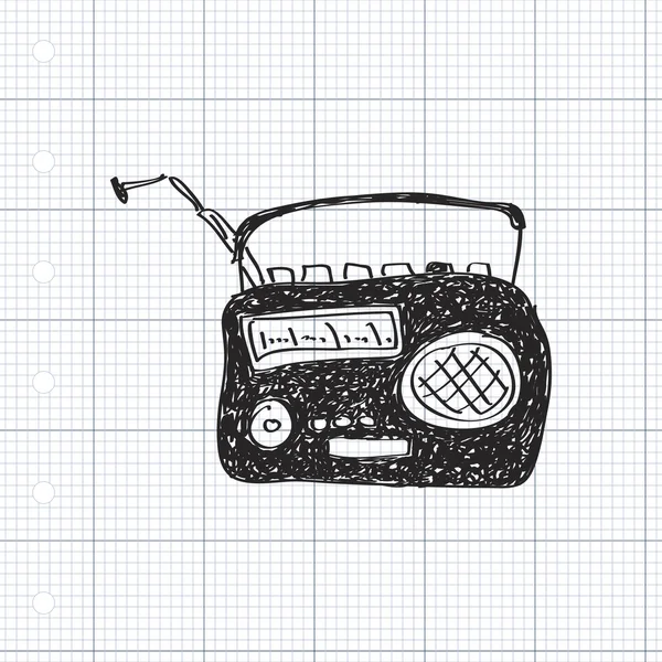 Doodle proste radio — Wektor stockowy