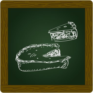 Bir pasta basit doodle