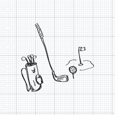Golf ekipman basit doodle