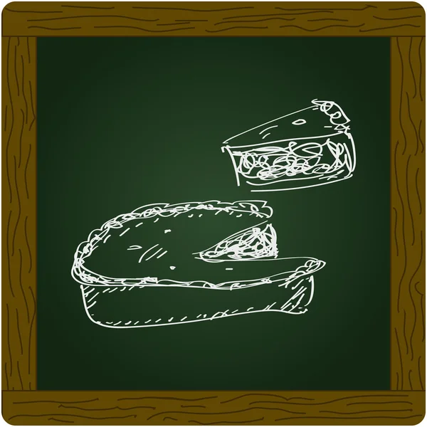Doodle sederhana dari sebuah pie - Stok Vektor