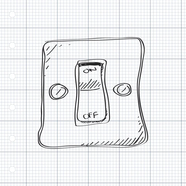 Simple gribouillage d'un interrupteur — Image vectorielle