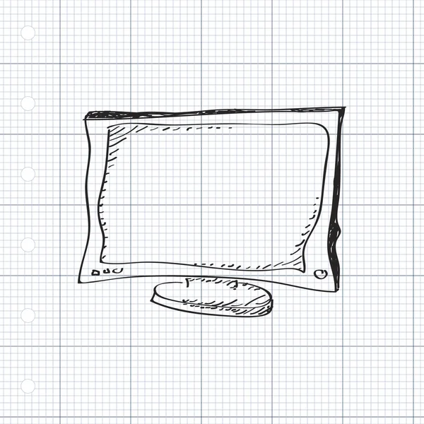 テレビの簡単な落書き — ストックベクタ