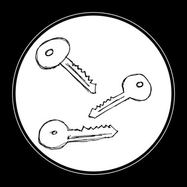 karikatür tarzı anahtar kümesi