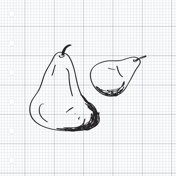 Garabato simple de una pera — Vector de stock
