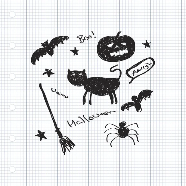 Enkel Halloween uppsättning — Stock vektor