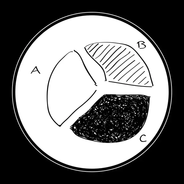 Egyszerű doodle tortadiagram — Stock Vector