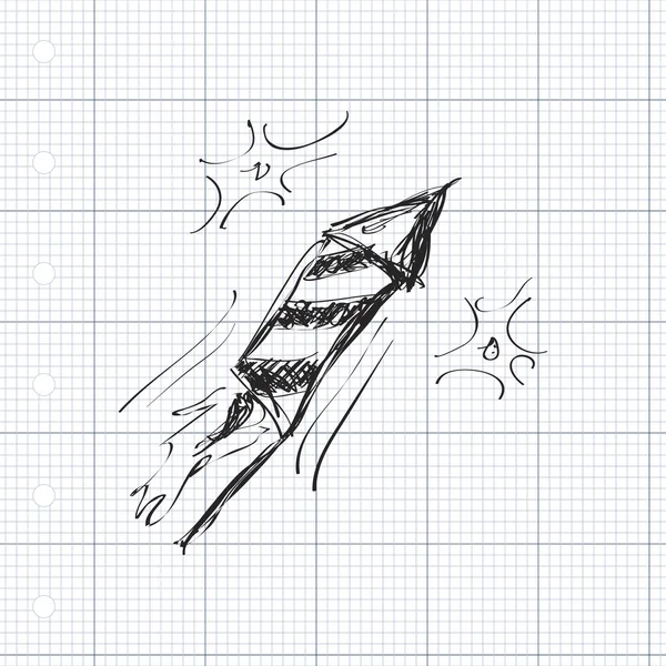 Eenvoudige doodle van een vuurwerk — Stockvector