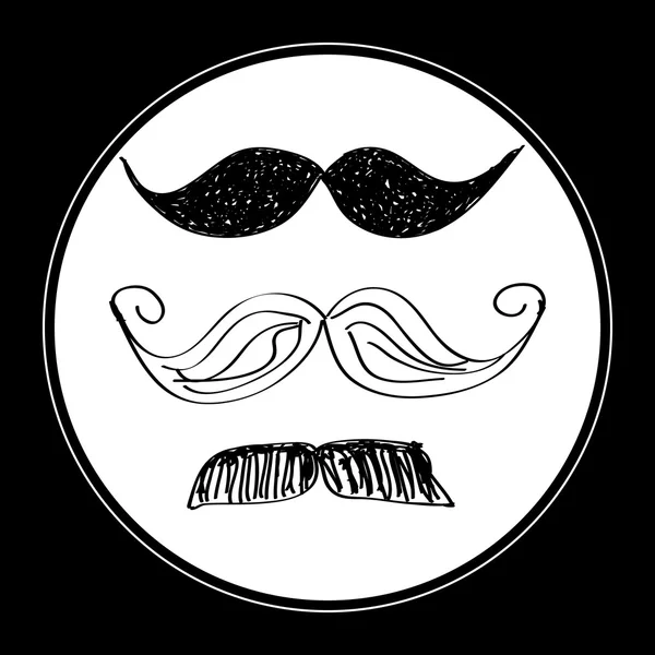 Une simple gribouille de moustache — Image vectorielle