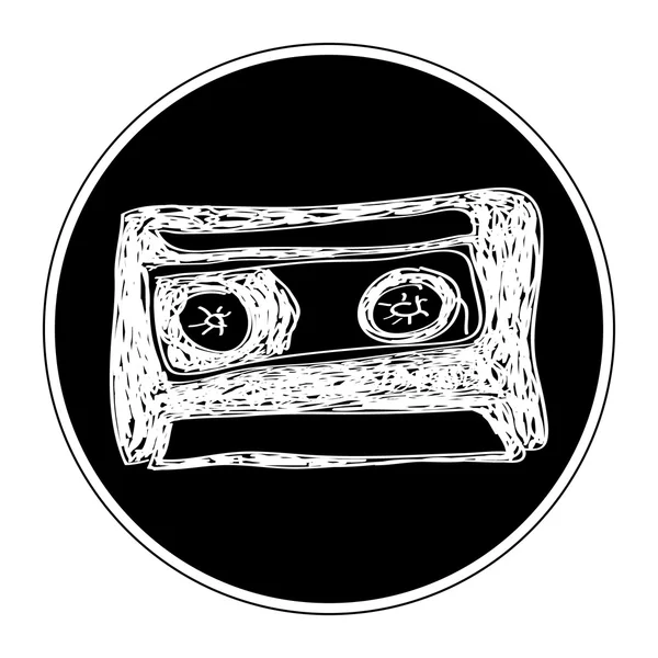 Eenvoudige doodle van een cassette — Stockvector