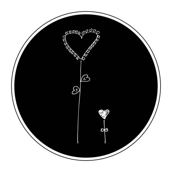 Doodle d'un coeur d'amour design — Image vectorielle