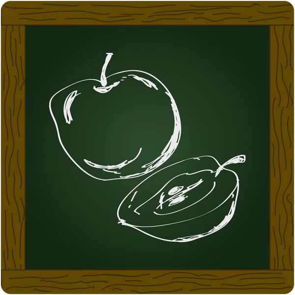 Garabato simple de una manzana — Vector de stock